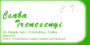 csaba trencsenyi business card