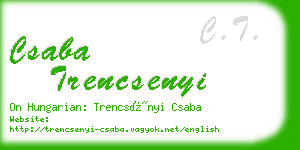 csaba trencsenyi business card